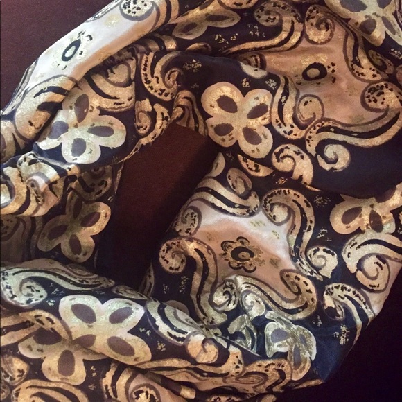 Echo silk black gold square scarf from Henri Bendel New York OS - Picture 2 of 4